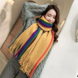 网红纯棉黑色围巾女款